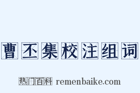 曹丕集校注组词是什么意思的图片